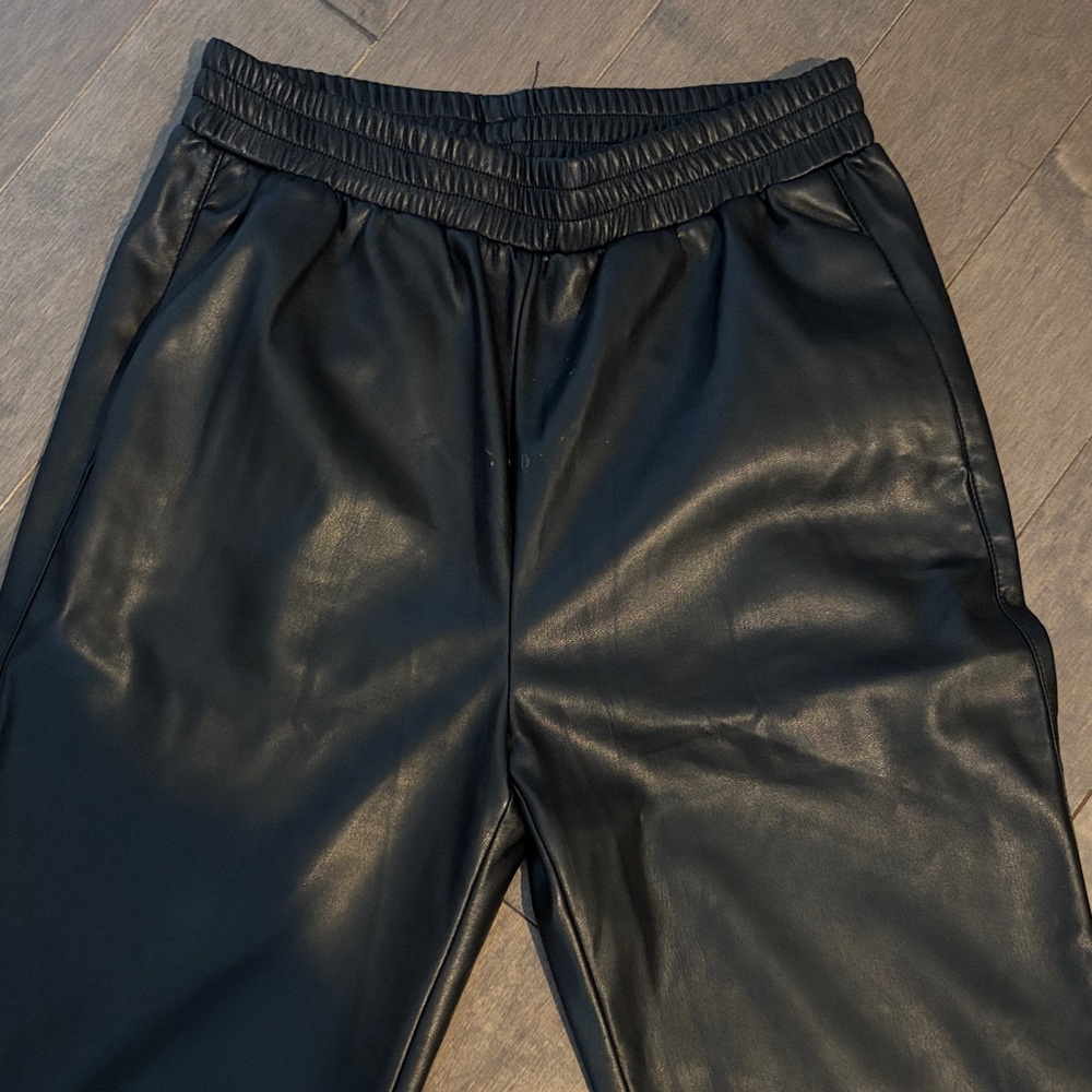 Apparis Black Faux Leather Pants